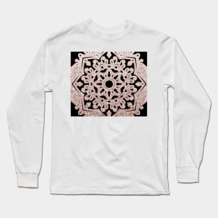 Glam dark rose mandala Long Sleeve T-Shirt